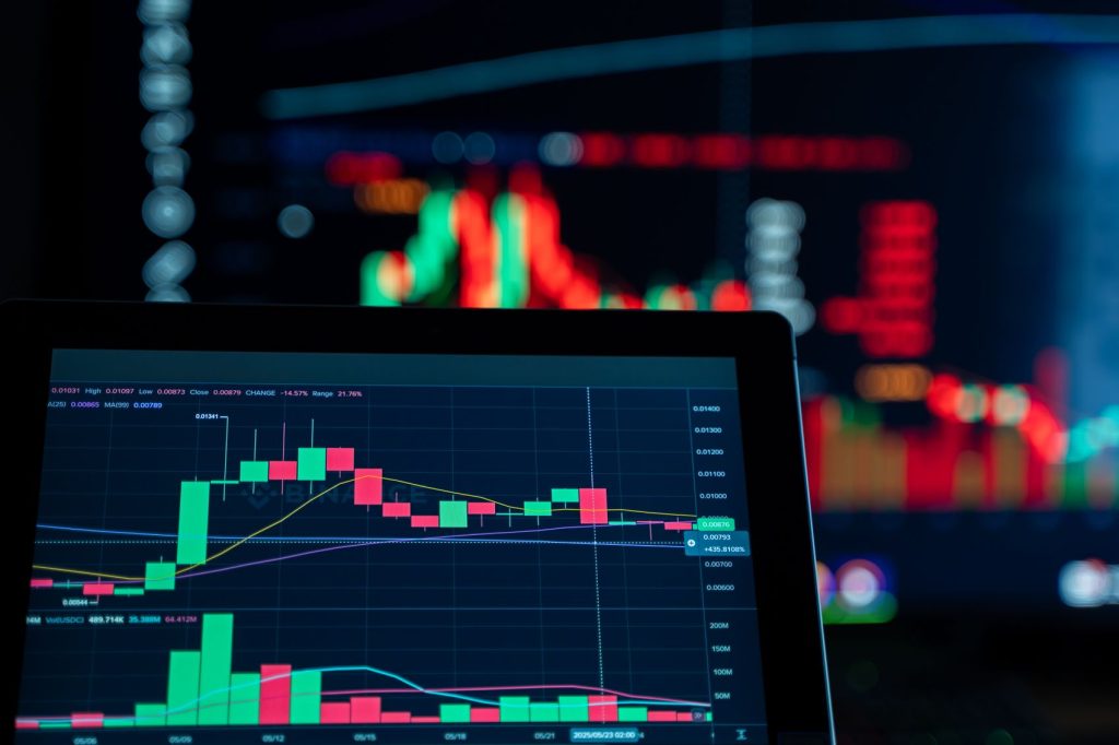 Performance charts on a screen