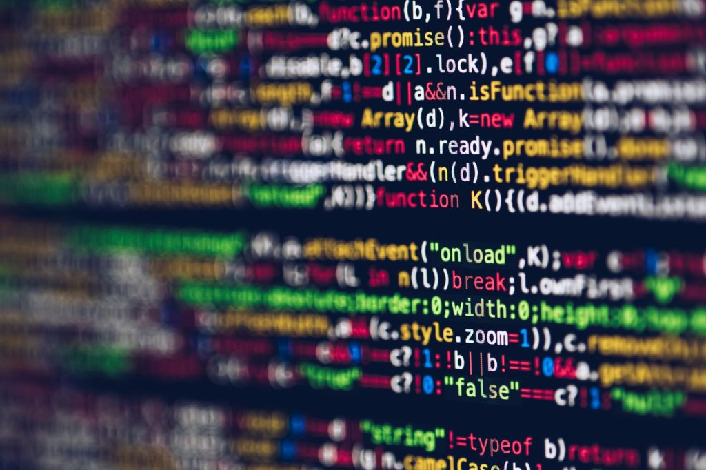 Application source code on a screen
