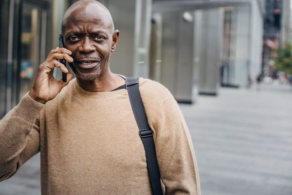 A person using a smartphone