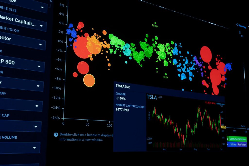 A data visualisation dashboard showing live metrics